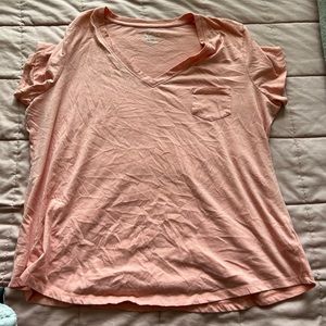 Natural cotton tee. Coral size 1X
